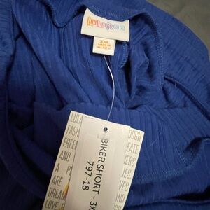 LuLaRoe Vibrant Blue Biker Shorts 3XL